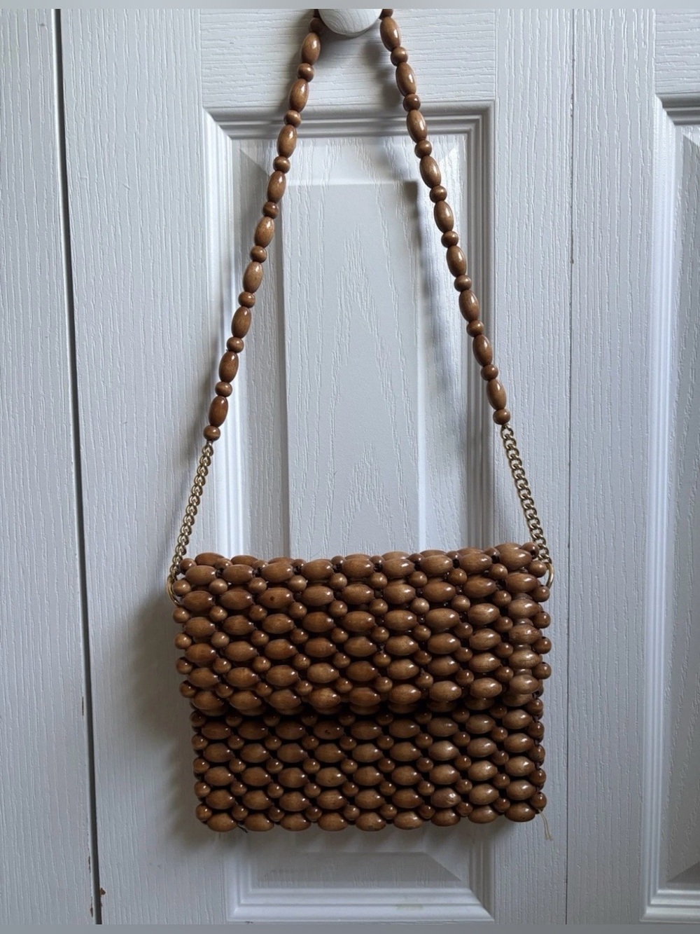 Vintage Gaymode Wooden Beaded Shoulder Bag Made in Japan